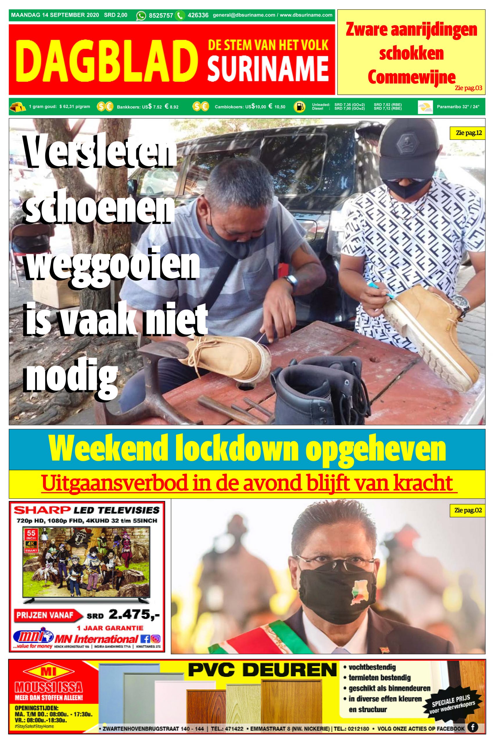 Lees Dagblad Suriname.Maandag 14 September 2020. – Dagblad Suriname