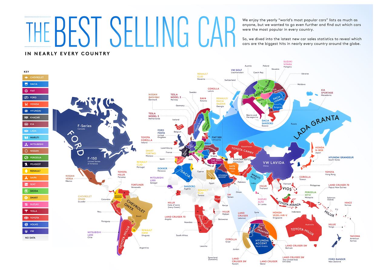 eer mug Aardrijkskunde De best verkochte voertuigen ter wereld per land. – Dagblad Suriname