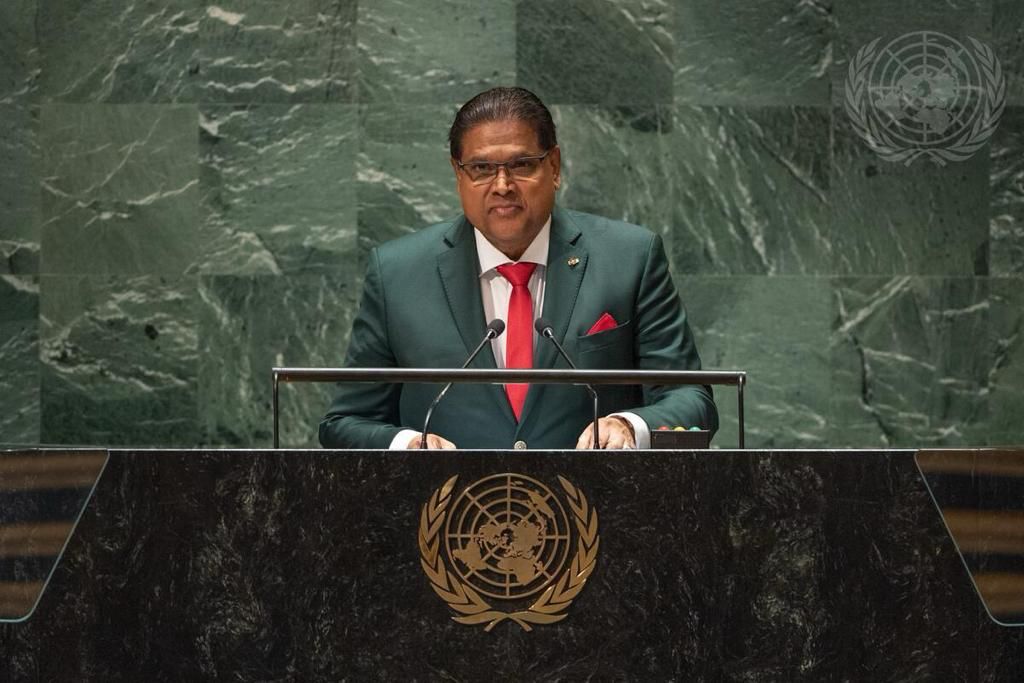 President Chandrikapersad Santokhi Addresses United Nations General Assembly on Climate Change and Global Cooperation