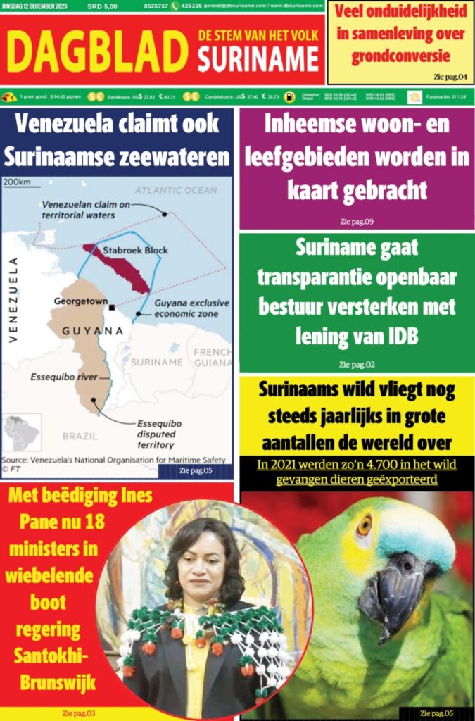 Dagblad Suriname dinsdag 12 december 2023 – Dagblad Suriname