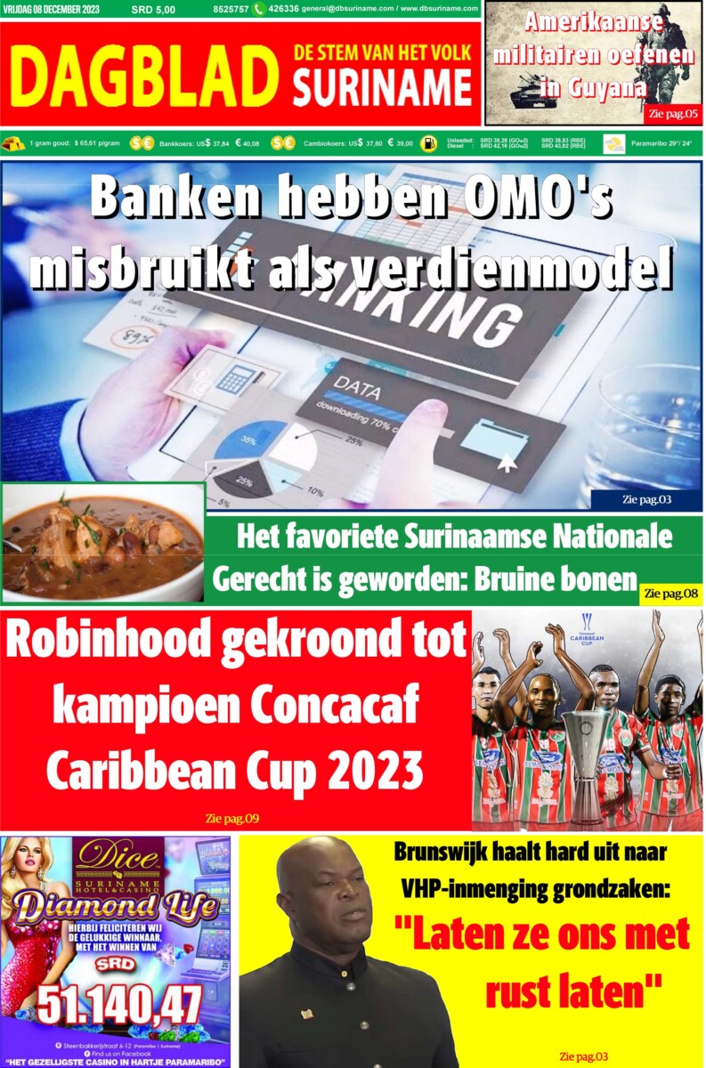 Dagblad Suriname vrijdag 8 december 2023 – Dagblad Suriname