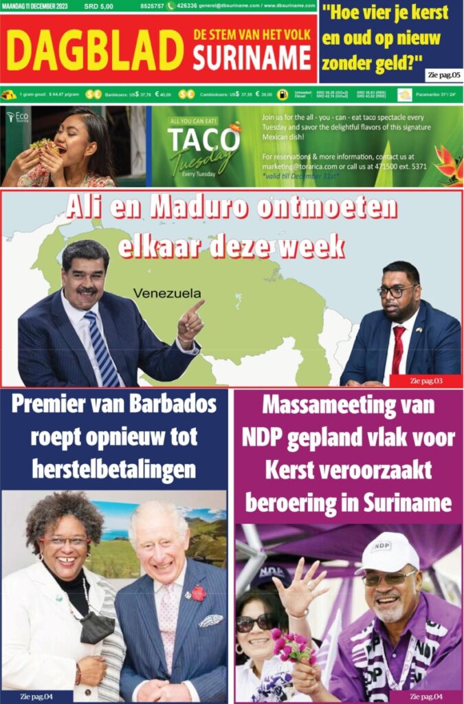 Dagblad Suriname maandag 11 december 2023 – Dagblad Suriname