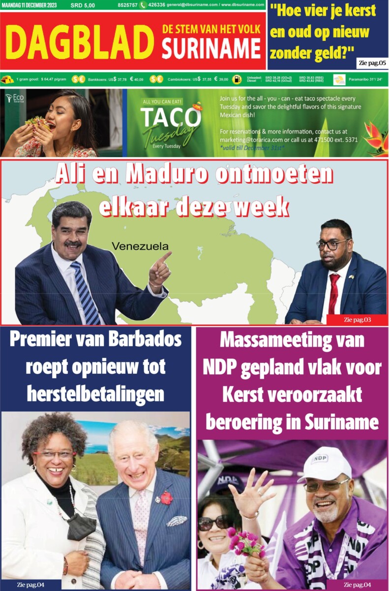 Dagblad Suriname maandag 11 december 2023 – Dagblad Suriname