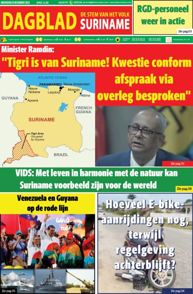 Dagblad Suriname woensdag 13 december 2023 – Dagblad Suriname
