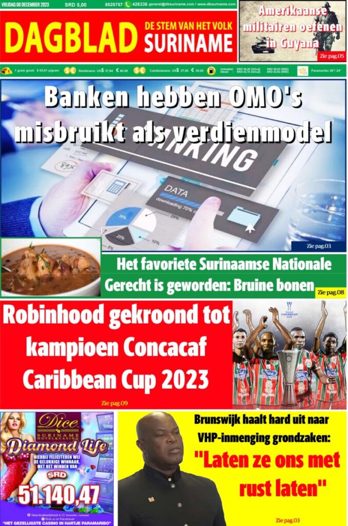 Dagblad Suriname vrijdag 8 december 2023 – Dagblad Suriname