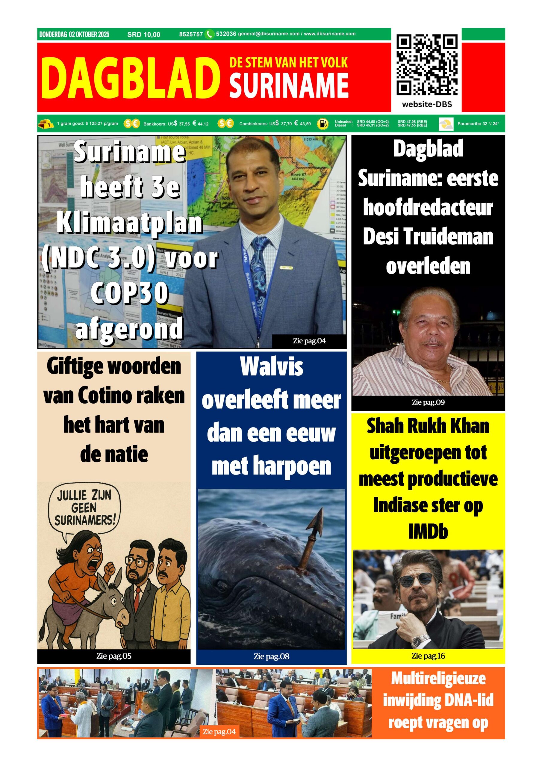 Headline Nieuws Dagblad Suriname
